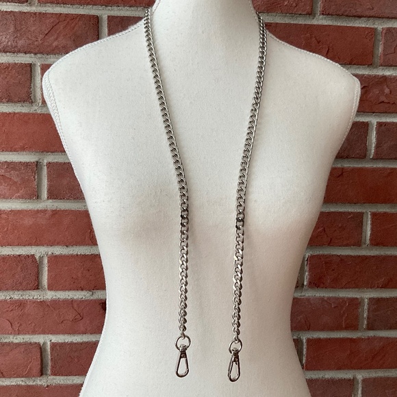 Replacement Silver Metal Chain Crossbody Shoulder Bag Strap NEW - Picture 1 of 10
